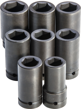 Proto® 1" Drive 8 Piece Deep Metric Impact Socket Set - 6 Point - Strong Tooling