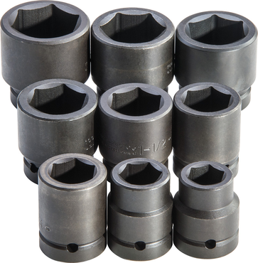 Proto® 1" Drive 9 Piece Impact Socket Set - 6 Point - Strong Tooling