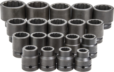 Proto® 1" Drive 19 Piece Impact Socket Set - 12 Point - Strong Tooling