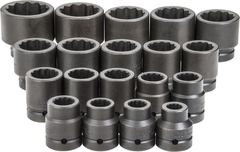 Proto® 1" Drive 19 Piece Impact Socket Set - 12 Point - Strong Tooling