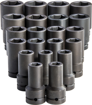 Proto® 1" Drive 21 Piece Deep Impact Socket Set - 6 Point - Strong Tooling