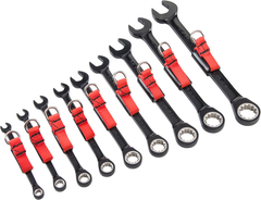 Proto® Tether-Ready 9 Piece Black Chrome Non-Reversible Combination Ratcheting Wrench Set - Spline - Strong Tooling