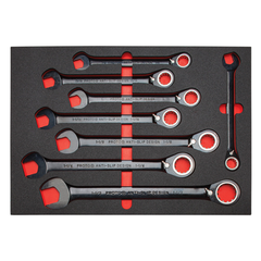 Proto® Foamed 20 Piece Reversible Ratcheting Combination Wrench Set - Black Chrome- Spline - Strong Tooling