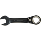 Proto® Black Chrome Combination Stubby Reversible Ratcheting Wrench 15 mm - Spline - Strong Tooling