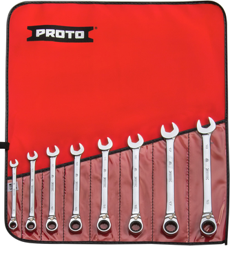 Proto® 8 Piece Full Polish Metric Ratcheting Wrench Set - 12 Point - Strong Tooling