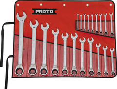 Proto® 20 Piece Full Polish Combination Reversible Ratcheting Wrench Set - 12 Point - Strong Tooling