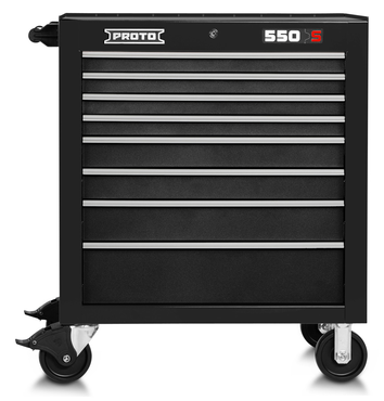 Proto® 550S 34" Roller Cabinet - 8 Drawer, Dual Black - Strong Tooling