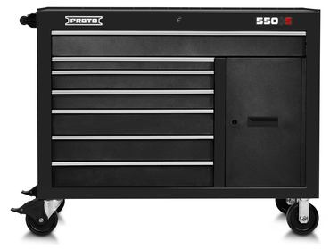 Proto® 550S 50" Workstation - 7 Drawer & 1 Shelf, Dual Black - Strong Tooling