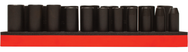 Proto® Foamed 1/2" Drive 19 Piece Deep Impact Socket Set - Black Oxide - 6 Point - Strong Tooling