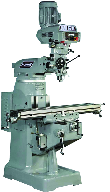 Electronic Variable Speed Vertical Mill UL - R-8 Spindle - 9 x 49'' Table Size - 3HP - 3PH - 440V Motor - Strong Tooling