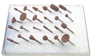 #150 - Contains: 24 Aluminum Oxide Points; For: Machines that hold 3/32 Shanks - Mounted Point Kit for Flex Shaft Grinder - Strong Tooling