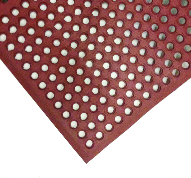 3' x 15' x 1/2" Thick Drainage MatÂ - Red - Strong Tooling