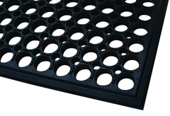 3' x 5' x 1/2" Thick Drainage MatÂ - Black - Grit Coated - Strong Tooling