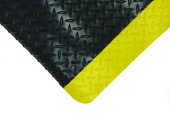 2' x 75' x 9/16" Thick Diamond Comfort Mat - Yellow/Black - Strong Tooling