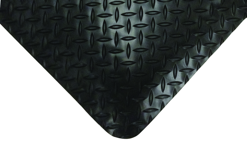 4' x 75' x 11/16" Thick Diamond Comfort Mat - Black - Strong Tooling