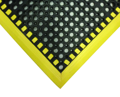 40" x 124" x 7/8" Thick Safety Wet / Dry Mat - Black / Yellow - Strong Tooling