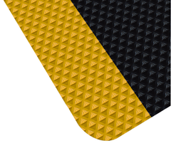 3' x 10' x 11/16" Thick Traction Anti Fatigue Mat - Yellow/Black - Strong Tooling