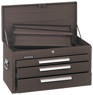 263 3-Drawer Mechanic's Chest - Model No.263B Brown 14.75H x 12-1/8D x 26.13''W - Strong Tooling