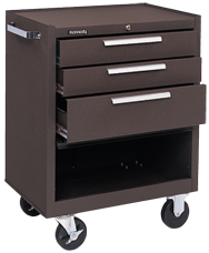 3-Drawer Roller Cabinet w/ball bearing Dwr slides - 35'' x 18'' x 27'' Brown - Strong Tooling