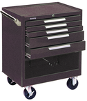 5-Drawer Roller Cabinet w/ball bearing Dwr slides - 35'' x 20'' x 29'' Brown - Strong Tooling