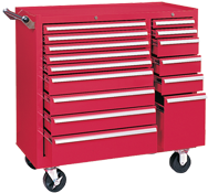 315X 15-Drawer Maintenance Cart - 35'' x 18'' x 39.38'' Red - Strong Tooling