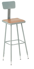 19 - 27" Adjustable Stool With Backrest - Strong Tooling