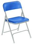 Plastic Folding Chair - Plastic Seat/Back Steel Frame - Blue - Strong Tooling