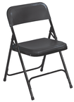 Plastic Folding Chair - Plastic Seat/Back Steel Frame - Black - Strong Tooling