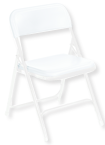 Plastic Folding Chair - Plastic Seat/Back Steel Frame - White - Strong Tooling