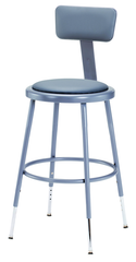 19" - 27" Adjustable Padded Stool With Padded Backrest - Strong Tooling