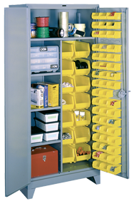 36 x 21 x 82'' (64 Bins Included) - Bin Storage Cabinet - Strong Tooling