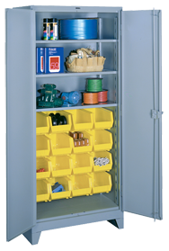 36 x 21 x 82'' (16 Bins Included) - Bin Storage Cabinet - Strong Tooling