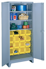 36 x 21 x 82'' (16 Bins Included) - Bin Storage Cabinet - Strong Tooling