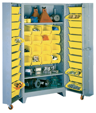 38 x 28 x 76'' (40 Bins Included) - Bin Storage Cabinet - Strong Tooling