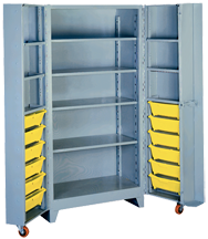 38 x 28 x 76'' (12 Bins Included) - Bin Storage Cabinet - Strong Tooling