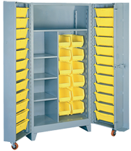 38 x 28 x 76'' (36 Bins Included) - Bin Storage Cabinet - Strong Tooling