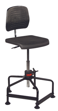 17" - 35" - Industrial Pneumatic Chair w/Back Depth / Back Height Adjustment - Strong Tooling