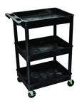 Utility Cart 3 Tub Shelves - 24" x 18" x 38-1/2" - Strong Tooling