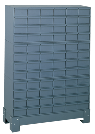 48-1/8 x 12-1/4 x 34-1/8'' (72 Compartments) - Steel Modular Parts Cabinet - Strong Tooling