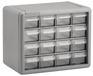 8-1/2 x 6-3/8 x 10-9/16'' (16 Compartments) - Plastic Modular Parts Cabinet - Strong Tooling