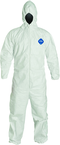 Tyvek® White Zip Up Coveralls w/ Attached Hood & Elastic Wrists - 3XL (case of 25) - Strong Tooling