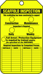 Scaffold Tag, Scaffold Inspection (Checklist)/Key Responsibility, 25/Pk, Plastic - Strong Tooling