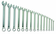 Snap-On/Williams Fractional Combination Wrench Set -- 15 Pieces; 12PT Satin Chrome; Includes Sizes: 5/16; 3/8; 7/16; 1/2; 9/16; 5/8; 11/16; 3/4; 13/16; 7/8; 15/16; 1; 1-1/16; 1-1/8; 1-1/4" - Strong Tooling