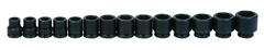 14 Piece - #9976147 - 3/8 to 1-5/8" - 3/4'' Drive - 6 Point - Standard Impact Socket Set - Strong Tooling