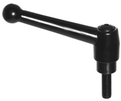 70552, Clamp Lever Size 5 Zinc Ball Style with Steel Stud Insert 1/2-13 x 2.36, Screw and Spring - Strong Tooling