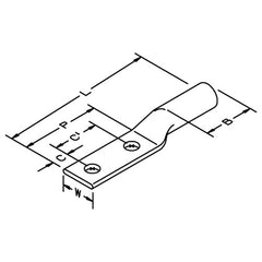 3M Scotchlok Copper Two Hole Long Barrel Lug 31156 up to 35 kV 350 kcmil Red - Strong Tooling