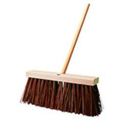 Street Broom, Hardwood Block, Palmyra Fill - Wide flared ends - Tapered handle holes - Strong Tooling