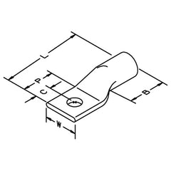 3M Scotchlok Copper One Hole Lug 30019 up to 35 kV 4 AWG Stud Size 1/4 (6) Gray - Strong Tooling