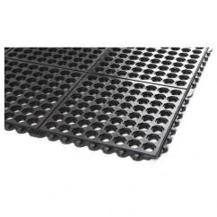 3' x 3' x 5/8" Thick Drainage Mat - Black - Grit Coated - Strong Tooling