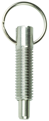 Hand Retractable Spring Plunger with Pull Ring - .75 lbs Initial End Force, 3 lbs Final End Force (3/8-16 Thread) - Strong Tooling